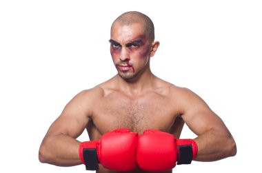 çok kötü dayak yemiş boksör