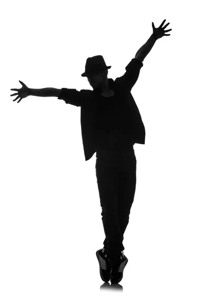 Silhouette del ballerino maschile — Foto Stock