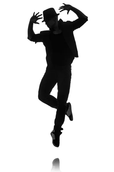 Silhouette of male dancer — Stock Photo, Image