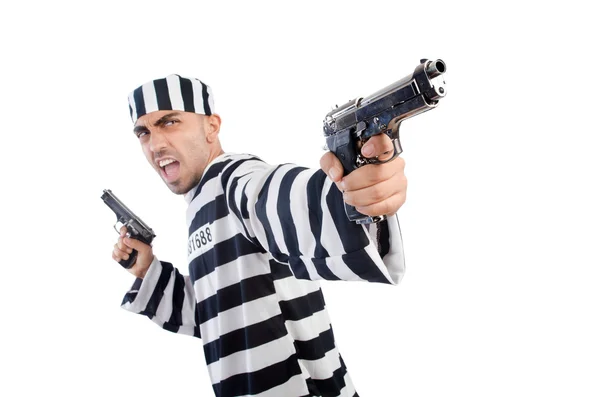 Prisoner with gun — Stock Photo, Image