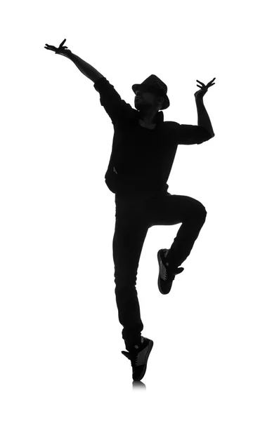 Силуэт мужчины-танцора — стоковое фото
