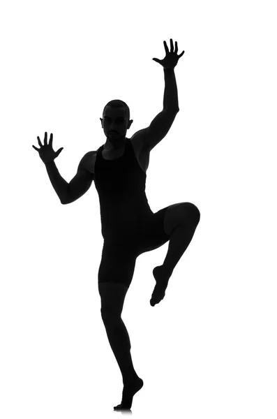 Silhouette del ballerino maschile — Foto Stock