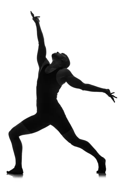 Silhouette del ballerino maschile — Foto Stock