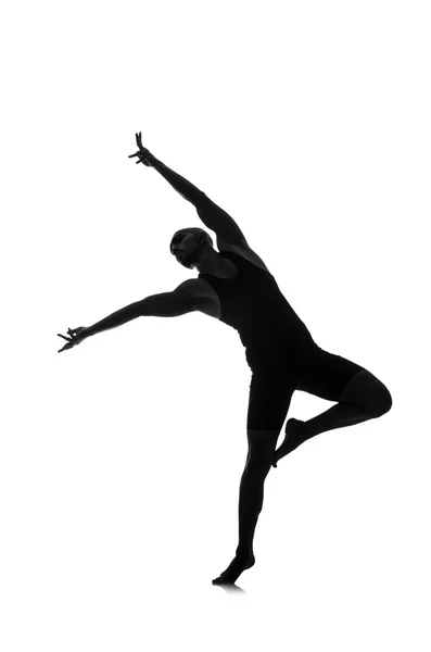 Silhouette del ballerino maschile — Foto Stock