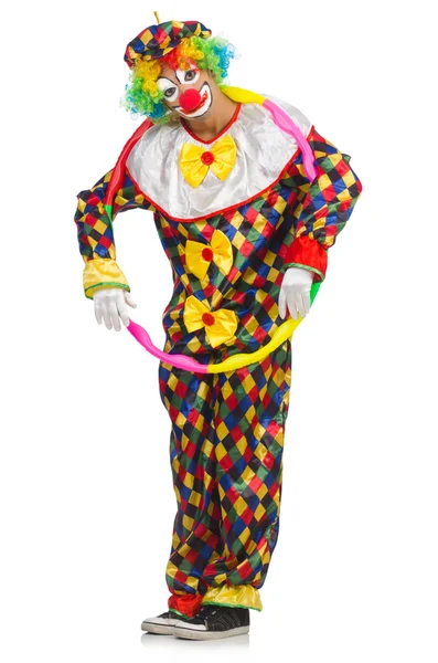 Clown con hula hoop — Foto Stock