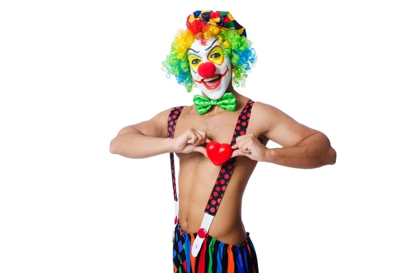 Clown met hart — Stockfoto