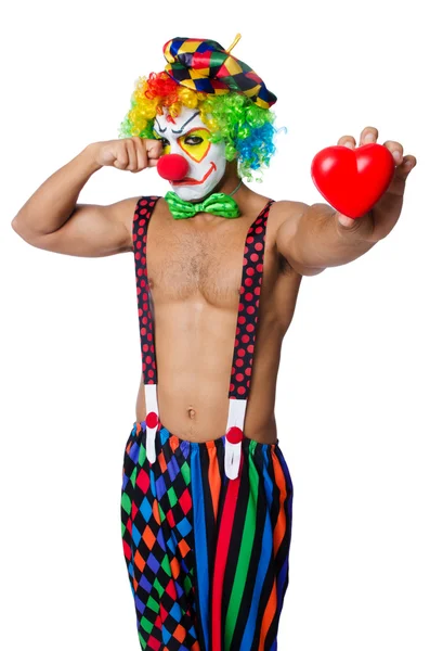 Clown met hart — Stockfoto