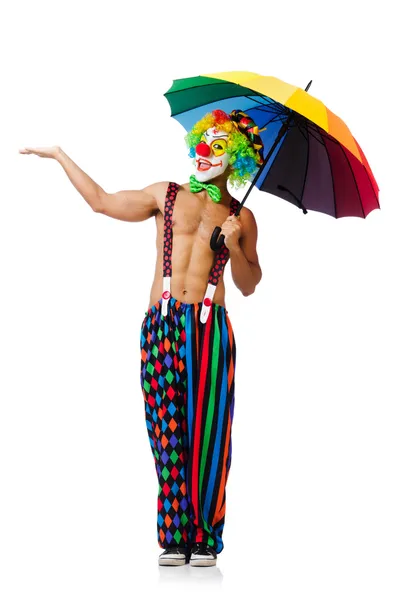 Şemsiye ile palyaço — Stok fotoğraf