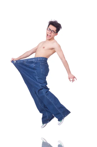 Funny man with oversize trousers — Stock Photo, Image