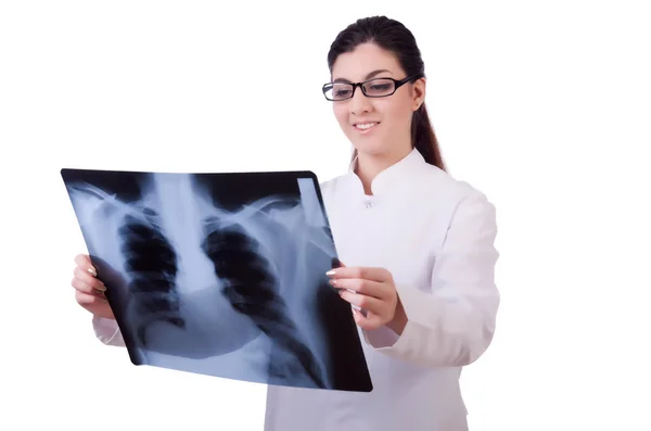 Woman doctor examining x-ray — Stock Photo, Image