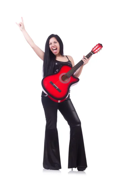 Mulher com guitarra — Fotografia de Stock