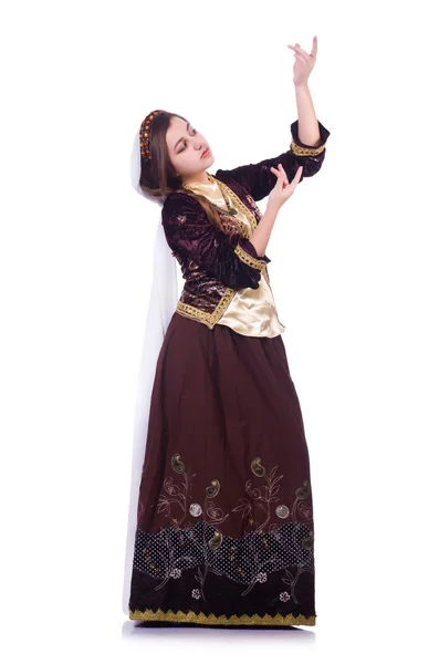 Fiatal hölgy hagyományos azeri tánc tánc — Stock Fotó