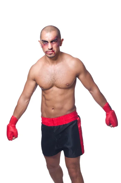 Ciężko pobity bokser — Zdjęcie stockowe
