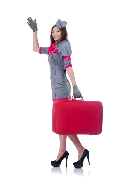 Kadın seyahat görevlisi çanta — Stok fotoğraf