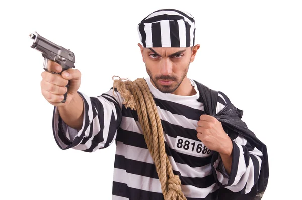 Prisoner with gun — Stock Photo, Image