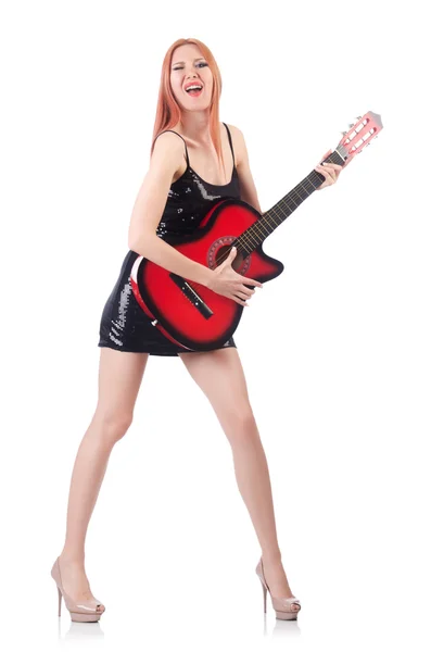 Kvinnliga gitarr artist — Stockfoto