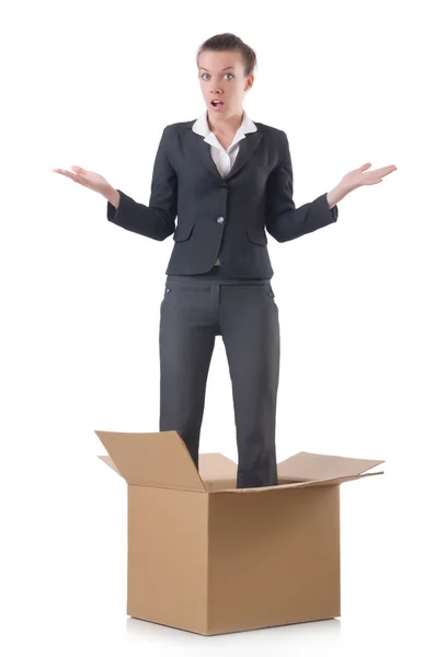 Mujer con caja —  Fotos de Stock