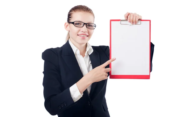 Woman with pad Stock Photo