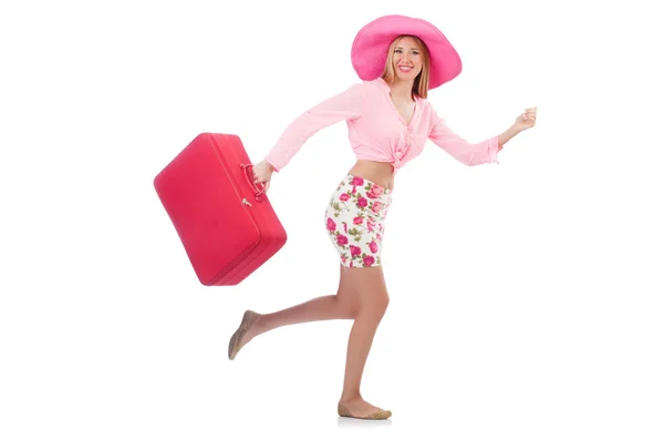 Woman preparing for travel on summer vacation — Stock Photo, Image