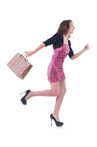 Meisje na het goede winkelen — Stockfoto