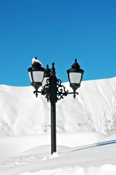 Lonely lantern in mountains — Stock Photo, Image