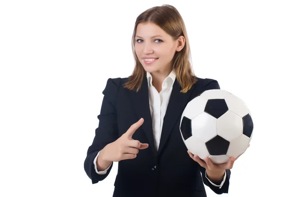 Businesswoman with ball — Stock Photo, Image