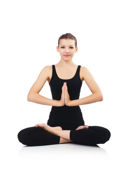 Woman in lotus pose — Stock Photo, Image