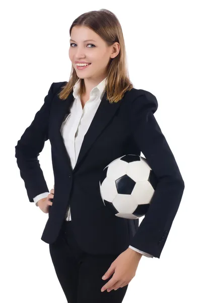 Businesswoman with ball — Stock Photo, Image