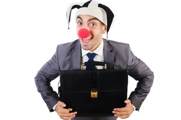 Zakenman clown — Stockfoto