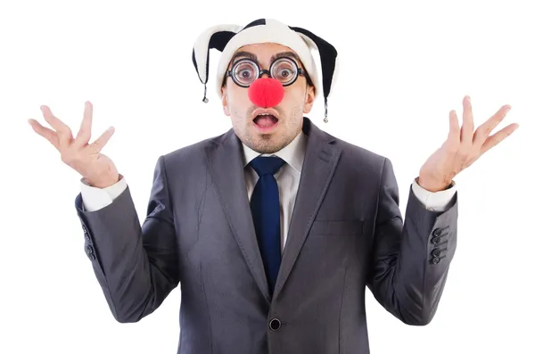 Zakenman clown — Stockfoto