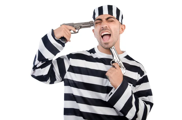 Prisoner with guns — Stock Photo, Image