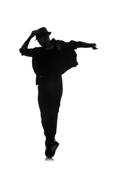 Silhouette del ballerino maschile — Foto Stock