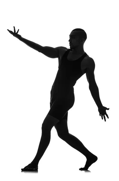 Silhouet van mannelijke danser — Stockfoto