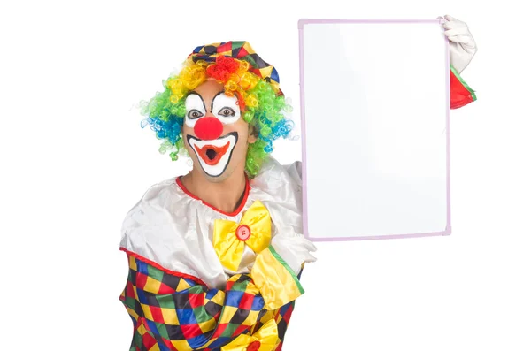 Клоун з порожньою дошкою — стокове фото