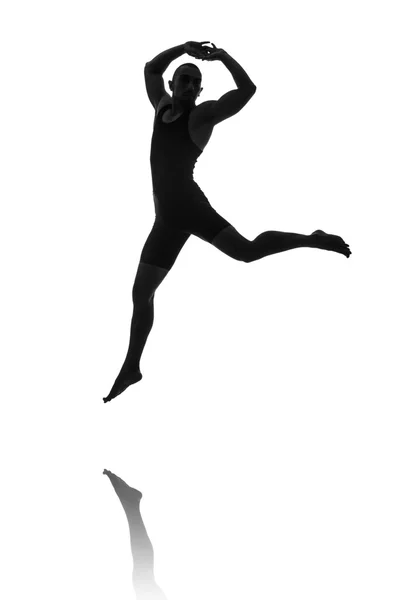 Silhouette of male dancer — Stock Photo, Image