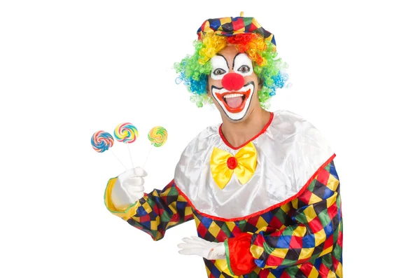 Clown med klubbor — Stockfoto