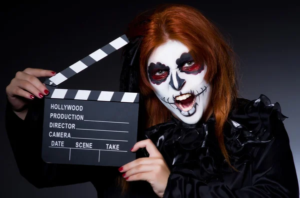 Monster with movie clapper board — Stock Photo, Image