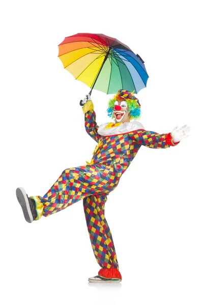 Clown mit Regenschirm — Stockfoto