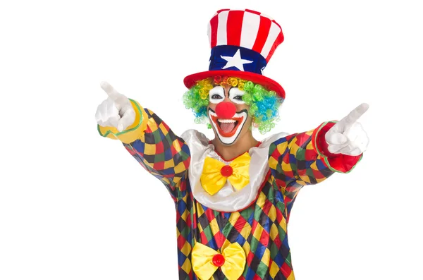 Clown con cappello e bandiera americana — Foto Stock