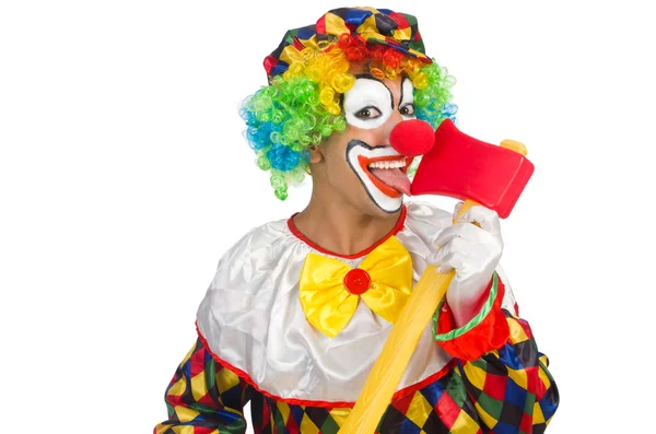 Clown med yxa — Stockfoto