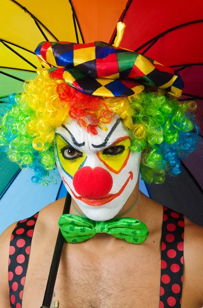 Clown con ombrello — Foto Stock