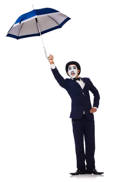 Homme drôle avec parapluie — Photo