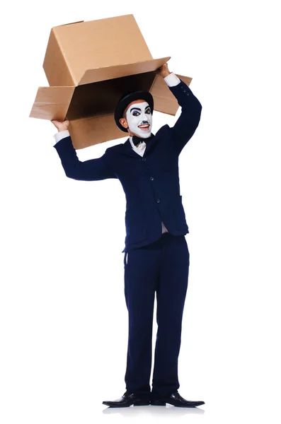 Mann mit Stock im Karton — Stockfoto