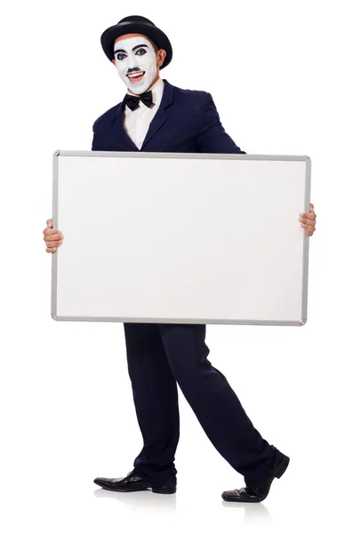 Hombre divertido con tablero en blanco —  Fotos de Stock