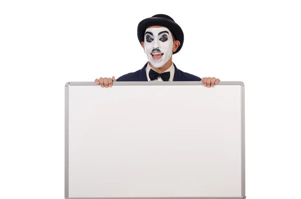 Homem engraçado com placa em branco — Fotografia de Stock
