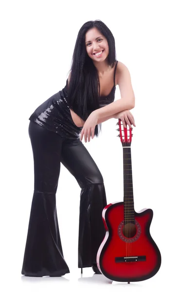 Donna con chitarra — Foto Stock