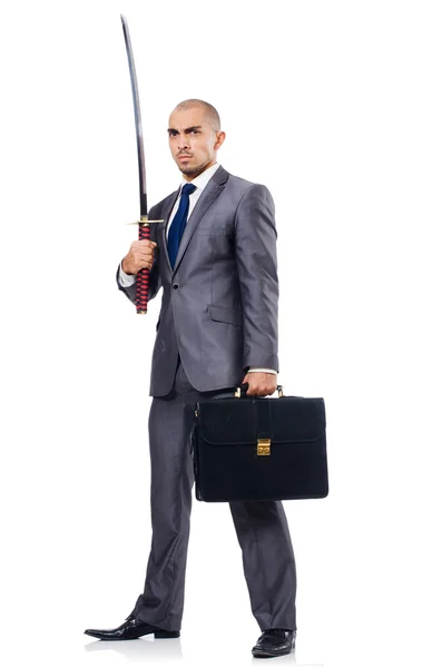 剣を持ったビジネスマン — ストック写真