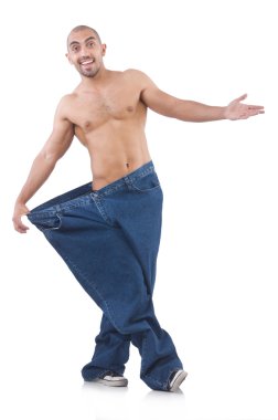 büyük boy kot konseptiyle diyet içinde adam