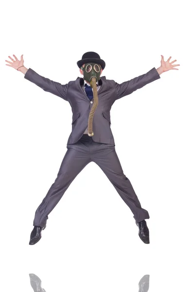 Iş adamı giyen gaz maskesi — Stok fotoğraf
