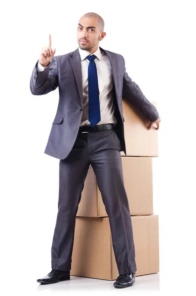 Hombre de negocios con cajas —  Fotos de Stock